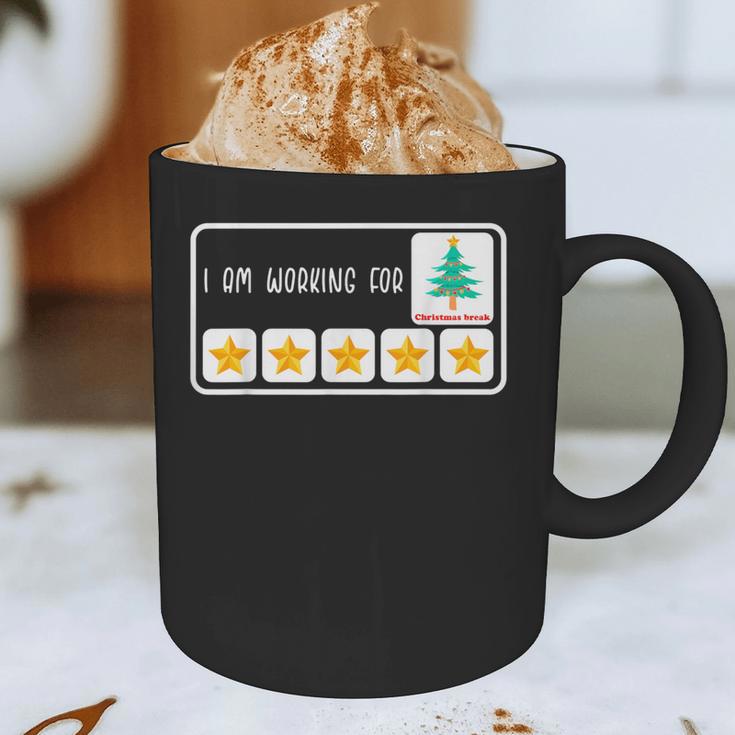 I'm Working For Christmas Break 5 Star Winter Teacher Stars Graphic Print Coffee Mug, novelty gifts, funny gifts