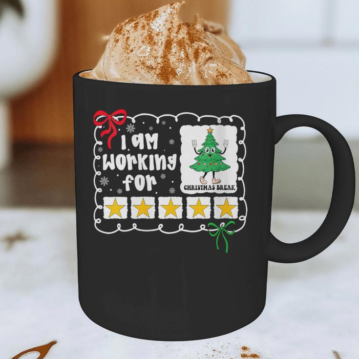 I'm Working For Christmas Break 5 Stars Christmas Teacher Graphic Print Coffee Mug, novelty gifts, funny gifts