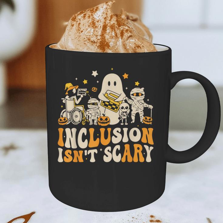 Inclusion Isn't Scary Mummy Boo Ghost Halloween SLP Teacher Graphic Print Coffee Mug, novelty gifts, funny gifts