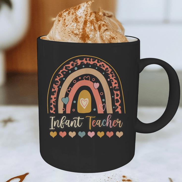 Infant Teacher Leopard Boho Rainbow Appreciation Graphic Print Coffee Mug, novelty gifts, funny gifts