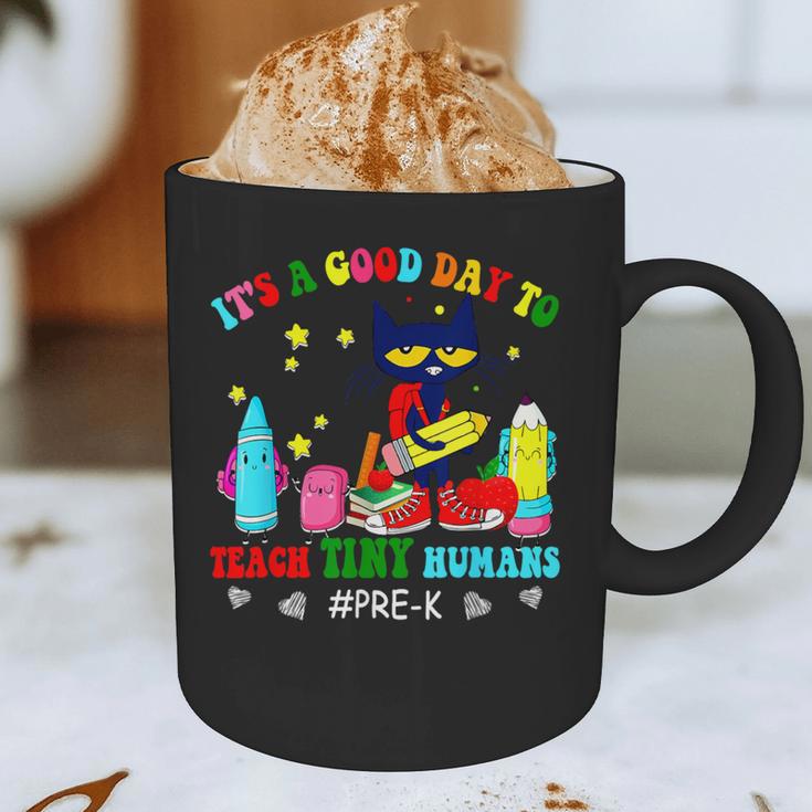 It's A Good-Day To Teach Tiny Humans Pre-K Cat Teacher Lover Graphic Print Coffee Mug, novelty gifts, funny gifts