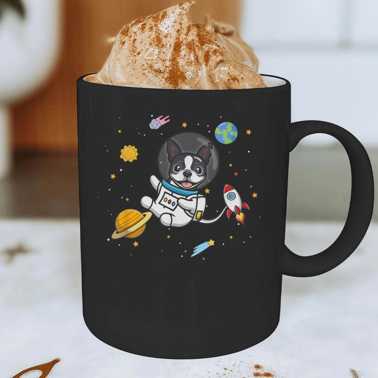 Kawaii Kids & Boys Astronaut Space Boston Terrier Dog Lover Graphic Print Coffee Mug, novelty gifts, funny gifts