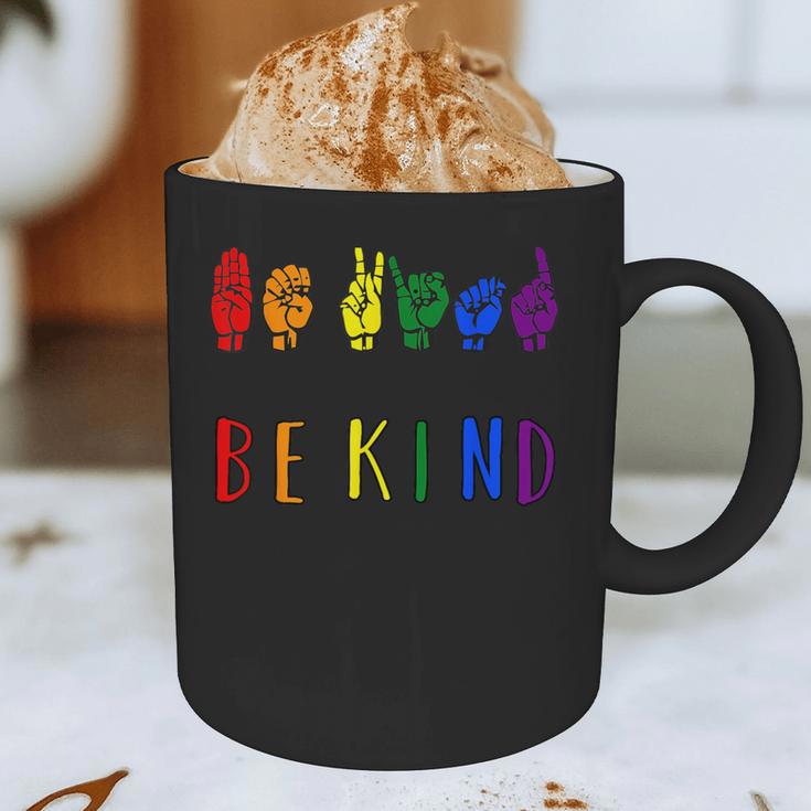 Be Kind Pride Sign Language Rainbow Teachers Interpreter ASL Graphic Print Coffee Mug, novelty gifts, funny gifts Be Kind Pride Sign Language Rainbow Teachers Interpreter ASL Graphic Print Coffee Mug, novelty gifts, funny gifts