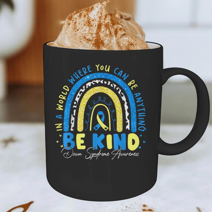 Be Kind Rainbow Down Syndrome Awareness Teacher Blue Yellow Graphic Print Coffee Mug, novelty gifts, funny gifts Be Kind Rainbow Down Syndrome Awareness Teacher Blue Yellow Graphic Print Coffee Mug, novelty gifts, funny gifts
