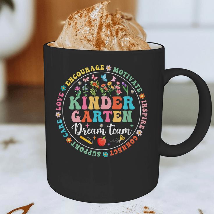 Kindergarten Dream Team Back To School Teacher Flower For Men Women Girls Kids Graphic Print Coffee Mug, novelty gifts, funny gifts