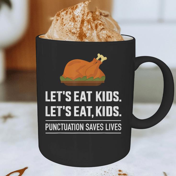 Let's Eat Kids Grammar For Thanksgiving Teacher Graphic Print Coffee Mug, novelty gifts, funny gifts