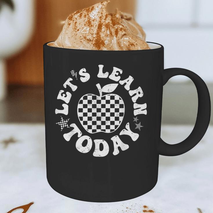 Let's Learn Today Checkered Apple Back To School Teacher Graphic Print Coffee Mug, novelty gifts, funny gifts Let's Learn Today Checkered Apple Back To School Teacher Graphic Print Coffee Mug, novelty gifts, funny gifts