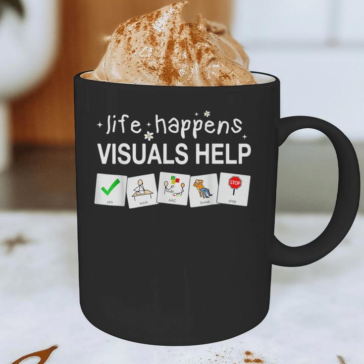 Life Happens Visuals Help Special Education Teacher Aide Graphic Print Coffee Mug, novelty gifts, funny gifts Life Happens Visuals Help Special Education Teacher Aide Graphic Print Coffee Mug, novelty gifts, funny gifts
