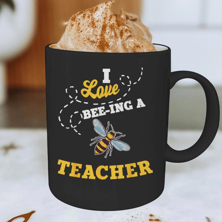 I Love Bee-Ing A Teacher Honey Bee Job Profession Graphic Print Coffee Mug, novelty gifts, funny gifts