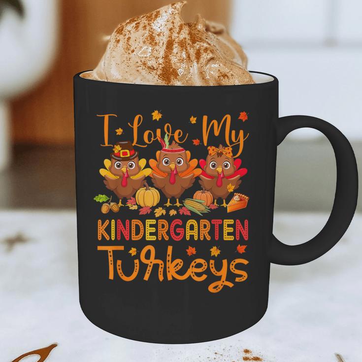 I Love My Kindergarten Turkeys Thanksgiving Teacher Students Graphic Print Coffee Mug, novelty gifts, funny gifts