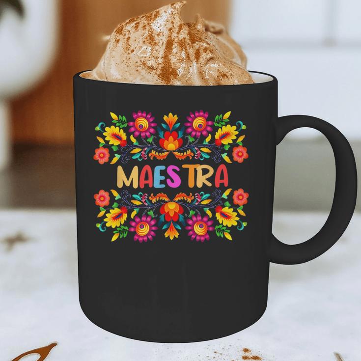 Maestra Cinco De Mayo Spanish Mexican Teacher Graphic Print Coffee Mug, novelty gifts, funny gifts