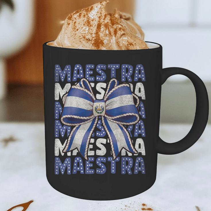 Maestra El Salvador Coquette Bow Hispanic Spanish Teacher Graphic Print Coffee Mug, novelty gifts, funny gifts Maestra El Salvador Coquette Bow Hispanic Spanish Teacher Graphic Print Coffee Mug, novelty gifts, funny gifts