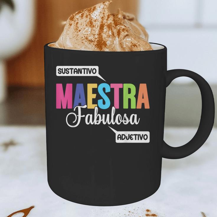 Maestra Fabulosa Bilingual Spanish Espanol Teacher School Graphic Print Coffee Mug, novelty gifts, funny gifts