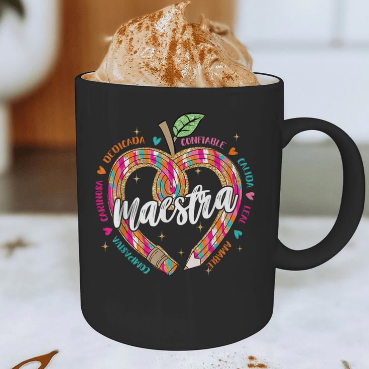 Maestra Pencil Spanish Teacher Bilingual 100 Days Of School Graphic Print Coffee Mug, novelty gifts, funny gifts Maestra Pencil Spanish Teacher Bilingual 100 Days Of School Graphic Print Coffee Mug, novelty gifts, funny gifts