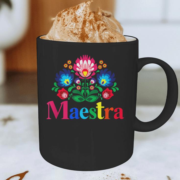 Maestra Proud Spanish Teacher Bilingual Teacher Latina Graphic Print Coffee Mug, novelty gifts, funny gifts