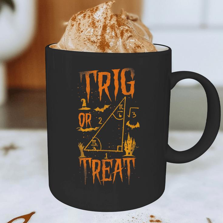 Math Teacher Nerd Student Halloween Trig Or Treat Graphic Print Coffee Mug, novelty gifts, funny gifts