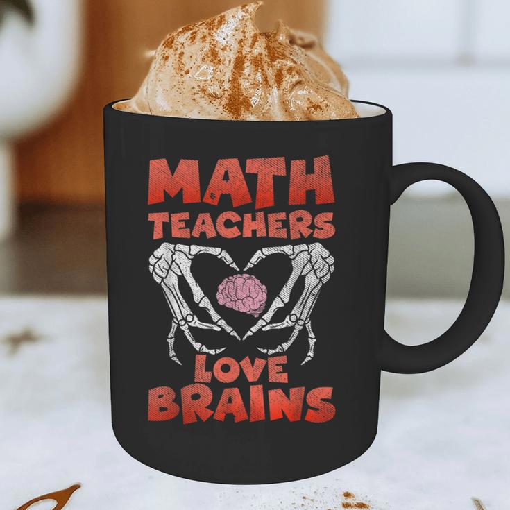 Math Teachers Love Brains Scary Halloween Men Women Graphic Print Coffee Mug, novelty gifts, funny gifts