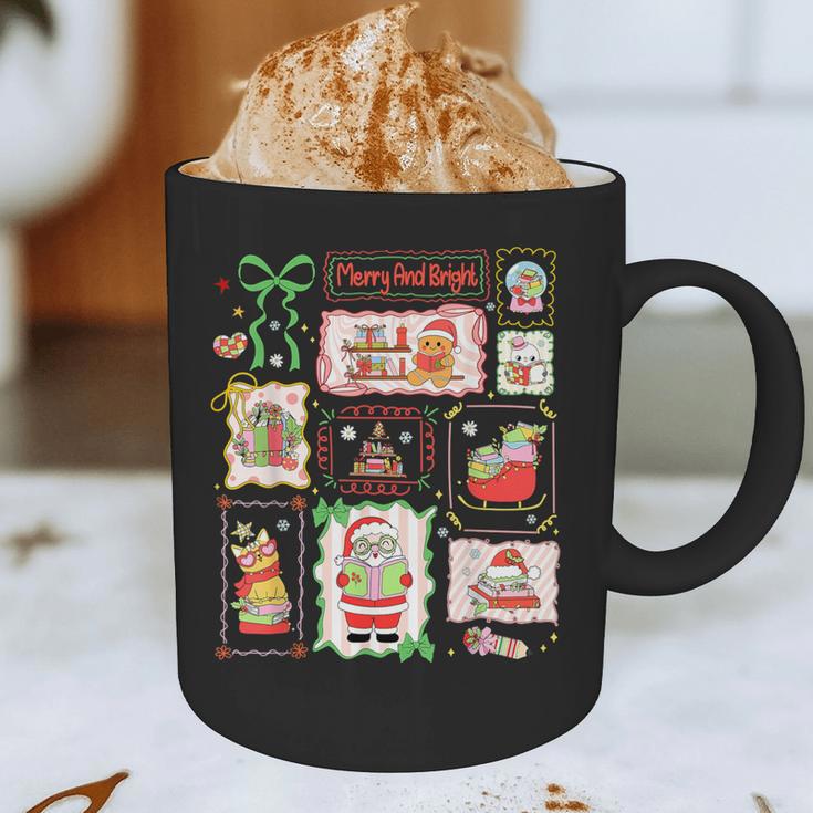 Merry And Bright Christmas Gingerbread Santa Book Teacher Graphic Print Coffee Mug, novelty gifts, funny gifts Merry And Bright Christmas Gingerbread Santa Book Teacher Graphic Print Coffee Mug, novelty gifts, funny gifts