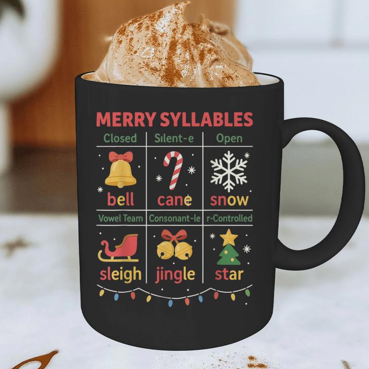 Merry Syllables Teacher Christmas Educational Kids Graphic Print Coffee Mug, novelty gifts, funny gifts Merry Syllables Teacher Christmas Educational Kids Graphic Print Coffee Mug, novelty gifts, funny gifts