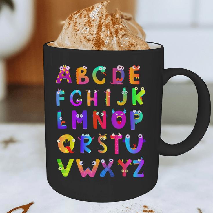 Monster ABC Cute Alphabet Halloween Teacher Costume Kids Graphic Print Coffee Mug, novelty gifts, funny gifts