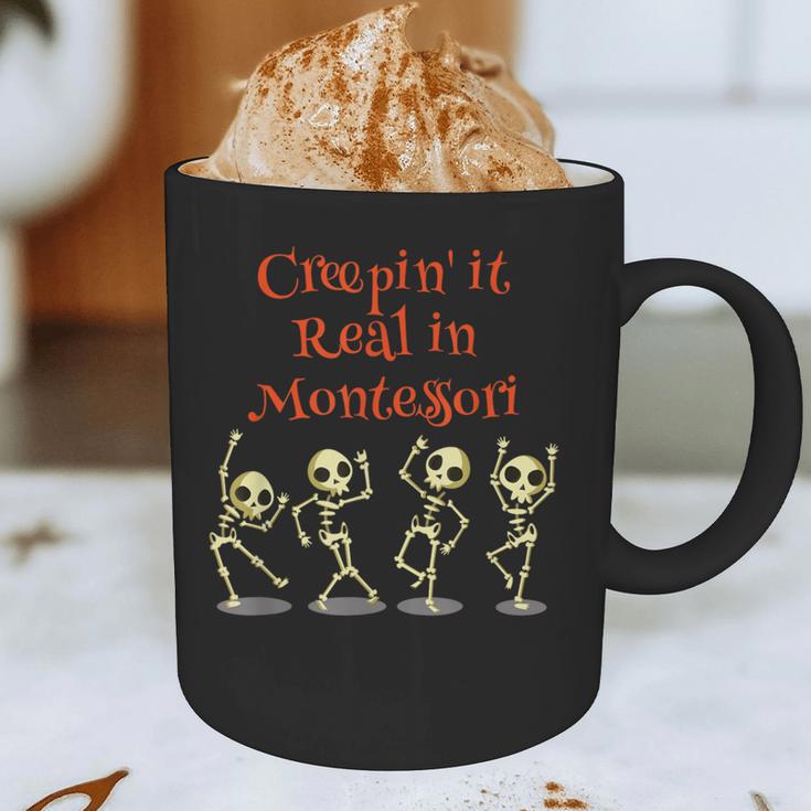 Montessori Creepin' It Real HALLOWEEN School Teacher Shirt Graphic Print Coffee Mug, novelty gifts, funny gifts