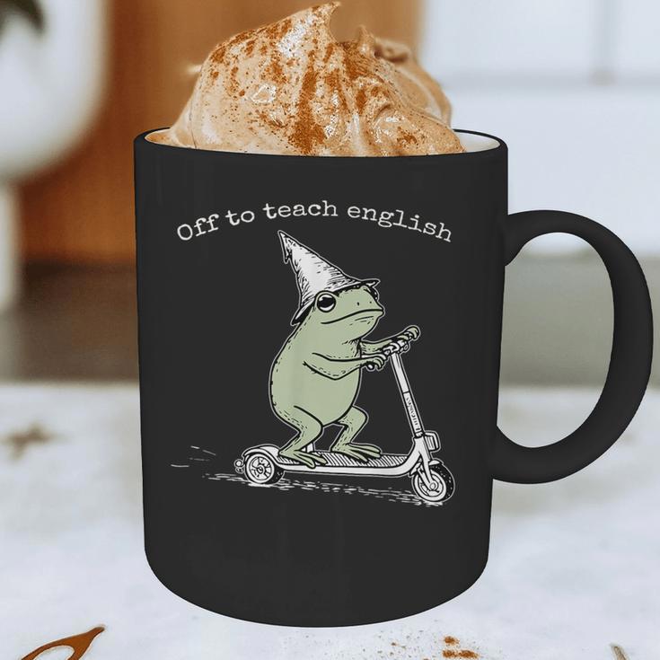 Off To Teach English Scooter Frog ESL Teacher Literature Graphic Print Coffee Mug, novelty gifts, funny gifts Off To Teach English Scooter Frog ESL Teacher Literature Graphic Print Coffee Mug, novelty gifts, funny gifts