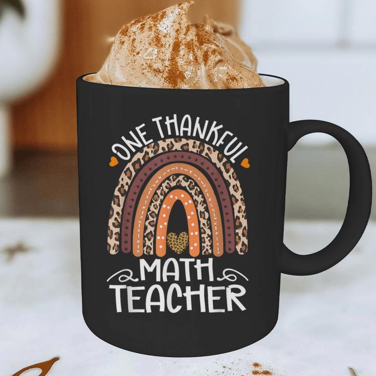 One Thankful Math Teacher Leopard Rainbow Thanksgiving Graphic Print Coffee Mug, novelty gifts, funny gifts One Thankful Math Teacher Leopard Rainbow Thanksgiving Graphic Print Coffee Mug, novelty gifts, funny gifts