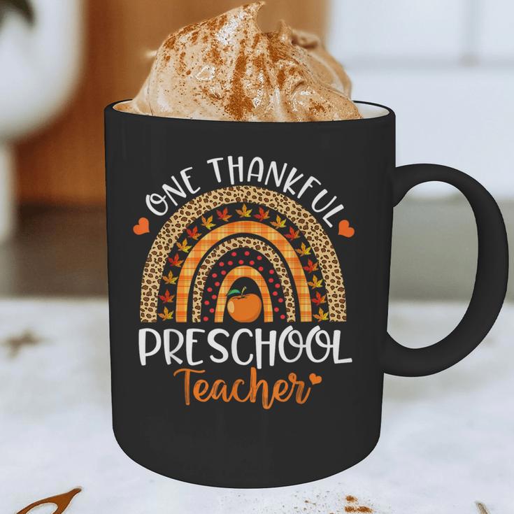 One Thankful Preschool Teacher Thanksgiving Rainbow Graphic Print Coffee Mug, novelty gifts, funny gifts One Thankful Preschool Teacher Thanksgiving Rainbow Graphic Print Coffee Mug, novelty gifts, funny gifts