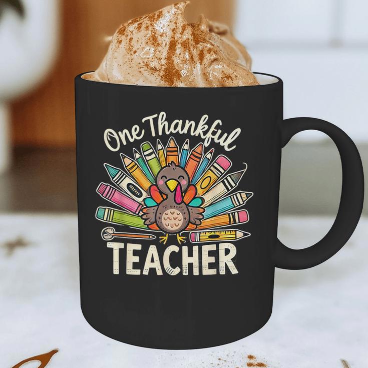 One Thankful Teacher Cute Thanksgiving Turkey School Graphic Print Coffee Mug, novelty gifts, funny gifts One Thankful Teacher Cute Thanksgiving Turkey School Graphic Print Coffee Mug, novelty gifts, funny gifts