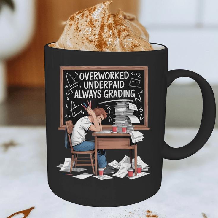 Overworked Underpaid Always Grading Teacher Graphic Print Coffee Mug, novelty gifts, funny gifts Overworked Underpaid Always Grading Teacher Graphic Print Coffee Mug, novelty gifts, funny gifts