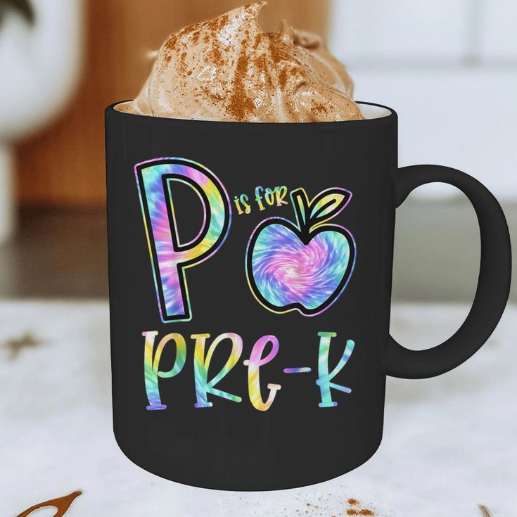 P Is For Pre-K Preschool Teacher Tie Dye Back To School Graphic Print Coffee Mug, novelty gifts, funny gifts P Is For Pre-K Preschool Teacher Tie Dye Back To School Graphic Print Coffee Mug, novelty gifts, funny gifts