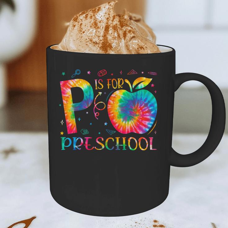 P Is For Preschool Tie Dye Back To School Teacher Men Women Girls Kids Graphic Print Coffee Mug, novelty gifts, funny gifts P Is For Preschool Tie Dye Back To School Teacher Men Women Girls Kids Graphic Print Coffee Mug, novelty gifts, funny gifts