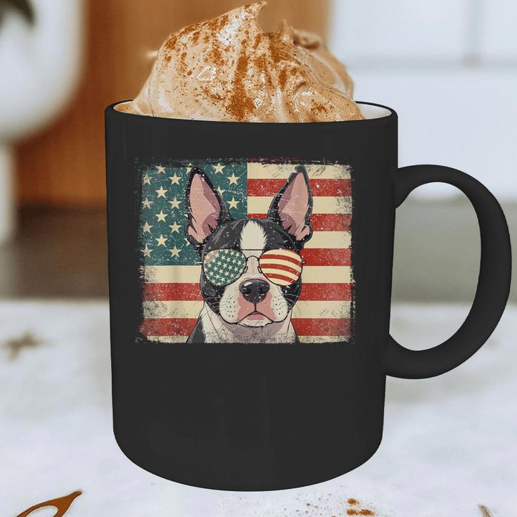 Patriotic Boston Terrier Dog Lover USA Flag 4th Of July For Men Women Kids Graphic Print Coffee Mug, novelty gifts, funny gifts