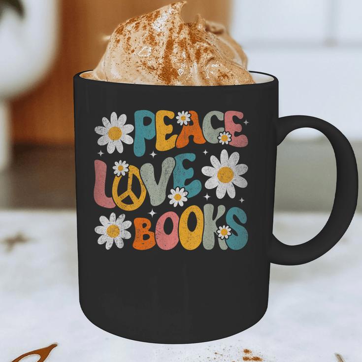 Peace Love Books Bookworm Librarian Reading Teacher Groovy Graphic Print Coffee Mug, novelty gifts, funny gifts Peace Love Books Bookworm Librarian Reading Teacher Groovy Graphic Print Coffee Mug, novelty gifts, funny gifts