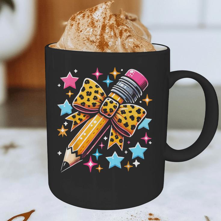 Pencil Leopard Coquette Bow Teacher Life Back To School Graphic Print Coffee Mug, novelty gifts, funny gifts Pencil Leopard Coquette Bow Teacher Life Back To School Graphic Print Coffee Mug, novelty gifts, funny gifts
