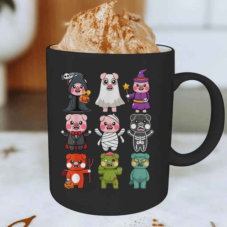 Pig Spooky Ghost Witch Boo-Jee Horror Pumpkin Pig Halloween Graphic Print Coffee Mug, novelty gifts, funny gifts