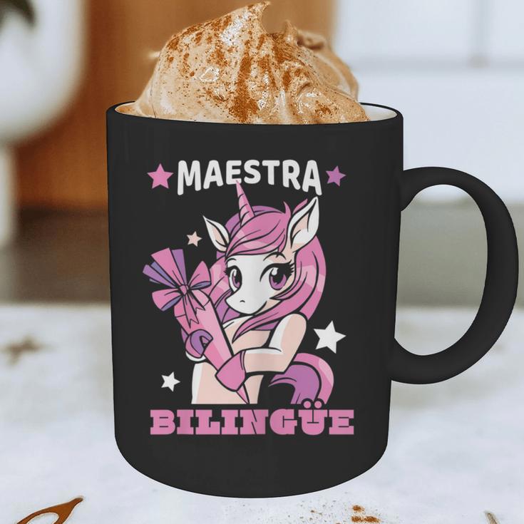 Pink Unicorn Spanish Teacher Regalos Para Bilingue Teacher Graphic Print Coffee Mug, novelty gifts, funny gifts