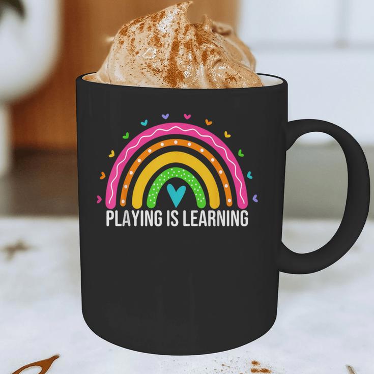 Playing Is Learning Early Childhood Education ECE Teacher Graphic Print Coffee Mug, novelty gifts, funny gifts