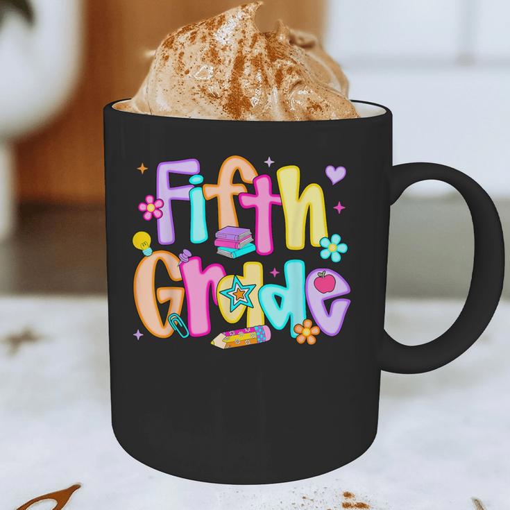 Preppy Fifth Grade Back To School 5th Grade Teacher Girl Boy Graphic Print Coffee Mug, novelty gifts, funny gifts