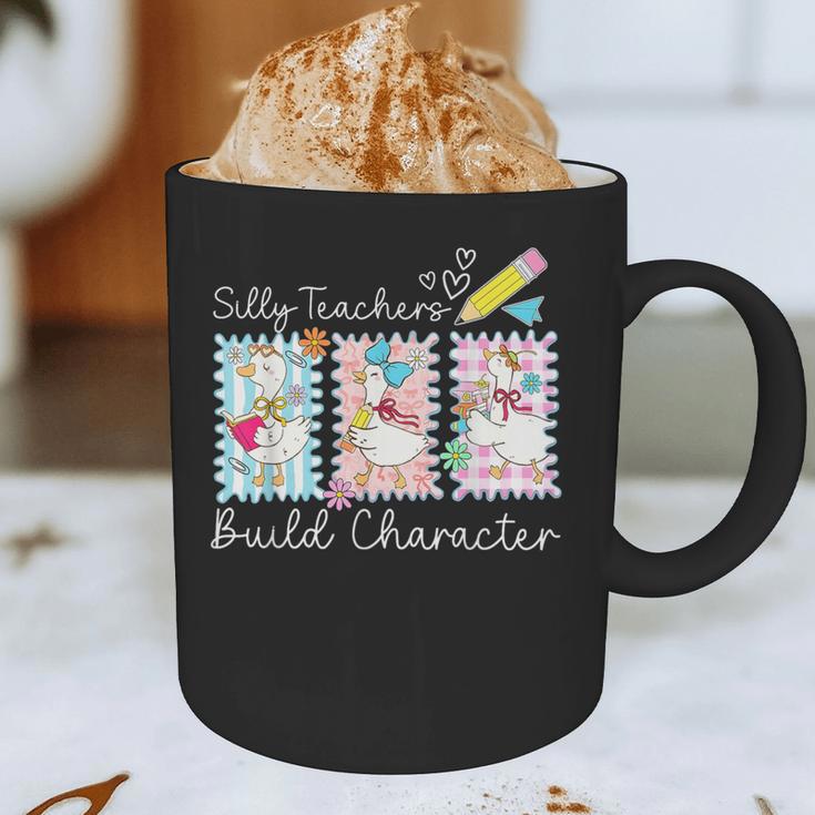 Preppy Silly Teacher Goose Build Character Back To School Graphic Print Coffee Mug, novelty gifts, funny gifts Preppy Silly Teacher Goose Build Character Back To School Graphic Print Coffee Mug, novelty gifts, funny gifts