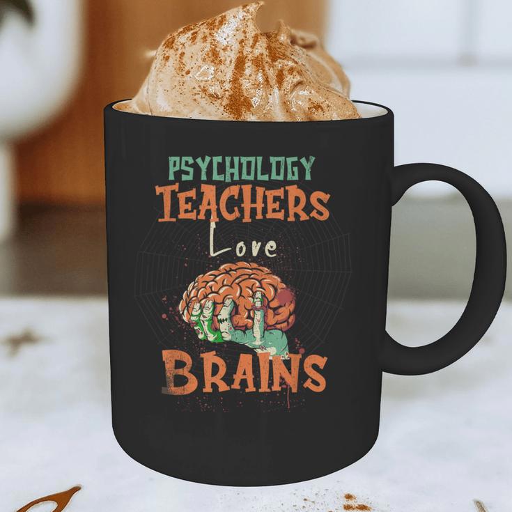 Psychology Teachers Love Brains Halloween For Psychologists Men Women Graphic Print Coffee Mug, novelty gifts, funny gifts
