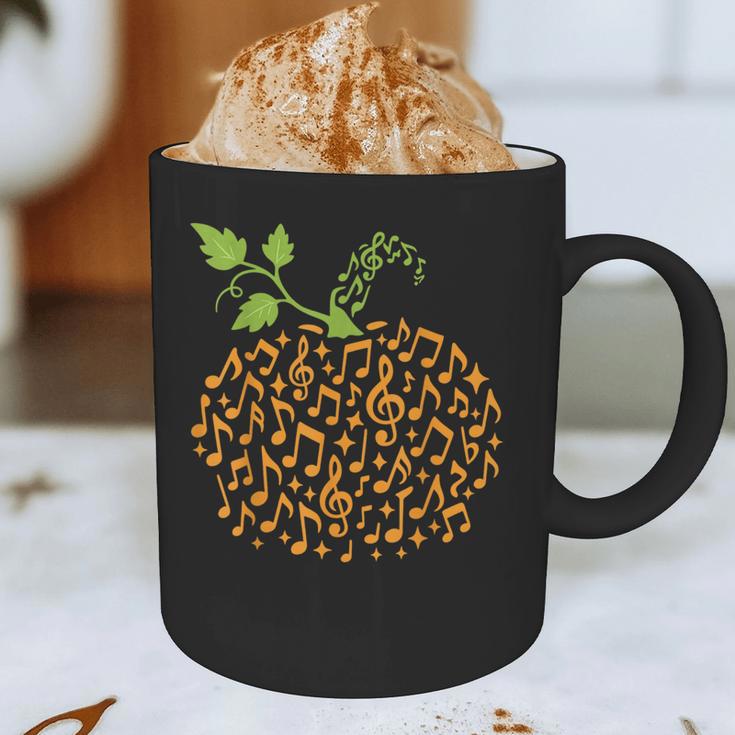 Pumpkin Music Notes Fall Teacher Autumn Halloween Graphic Print Coffee Mug, novelty gifts, funny gifts