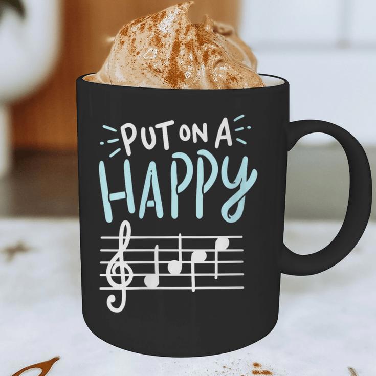Put On A Happy Face Music Music Teacher Graphic Print Coffee Mug, novelty gifts, funny gifts