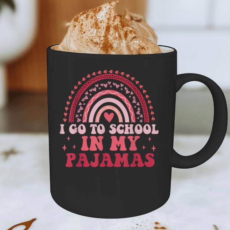 Rainbow Homeschool Mom Teacher I Go To School In My Pajamas Graphic Print Coffee Mug, novelty gifts, funny gifts Rainbow Homeschool Mom Teacher I Go To School In My Pajamas Graphic Print Coffee Mug, novelty gifts, funny gifts