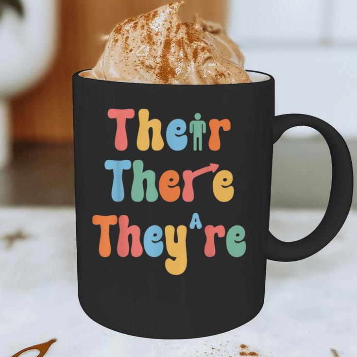 There Their They'Re English Class Grammar Joke Teacher Graphic Print Coffee Mug, novelty gifts, funny gifts