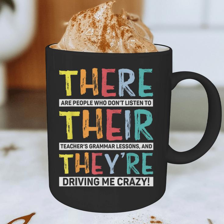 There Their They’Re Grammar Joke For English Teacher Student Graphic Print Coffee Mug, novelty gifts, funny gifts