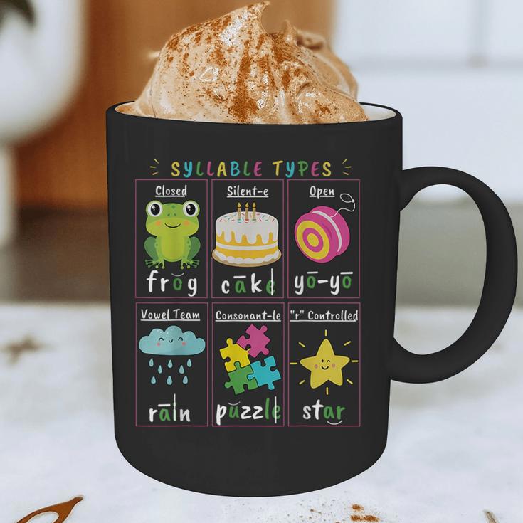 Reading Teacher Syllable Types Phonics Phonemic Awareness Graphic Print Coffee Mug, novelty gifts, funny gifts