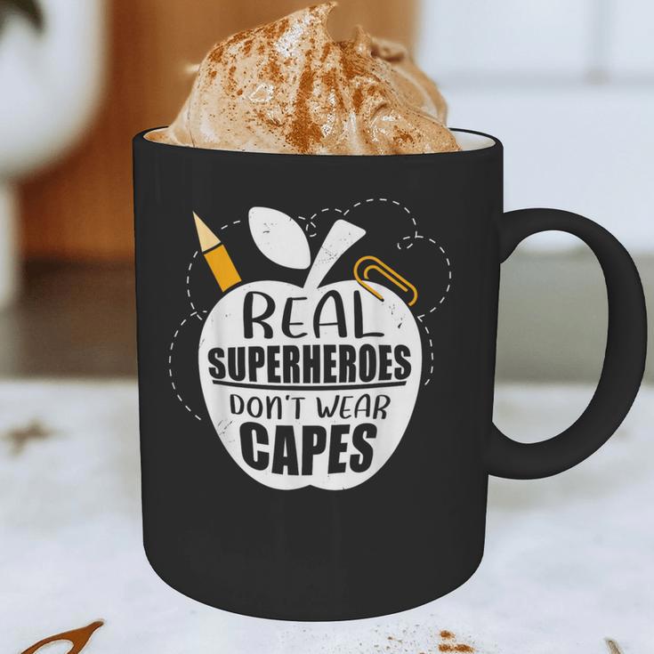 Real Superheroes Wear No Capes Teacher Design Teach Graphic Print Coffee Mug, novelty gifts, funny gifts Real Superheroes Wear No Capes Teacher Design Teach Graphic Print Coffee Mug, novelty gifts, funny gifts