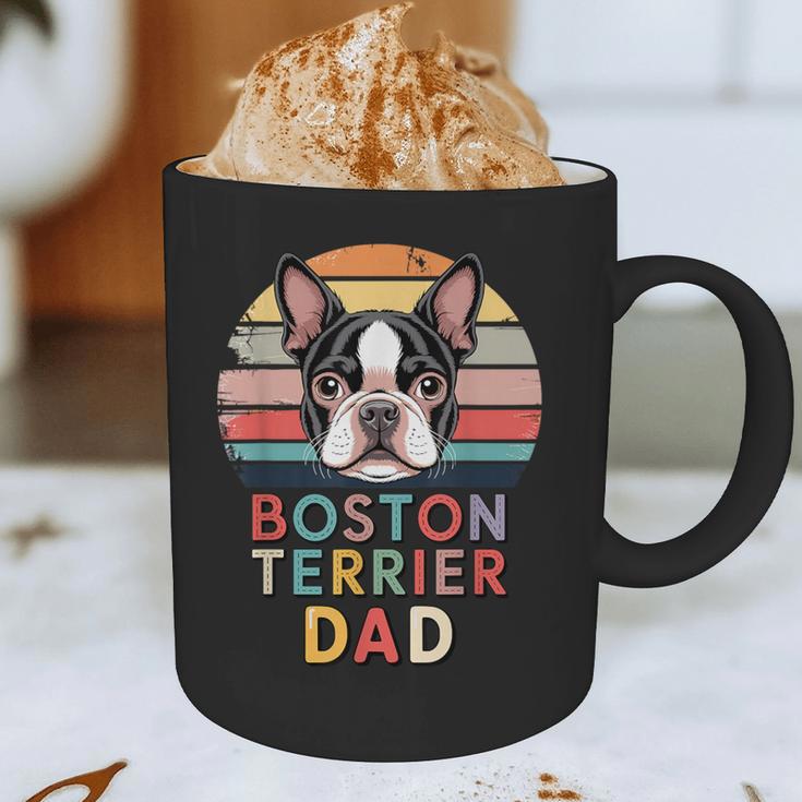 Retro Boston Terrier Dad Graphic Print Coffee Mug, novelty gifts, funny gifts