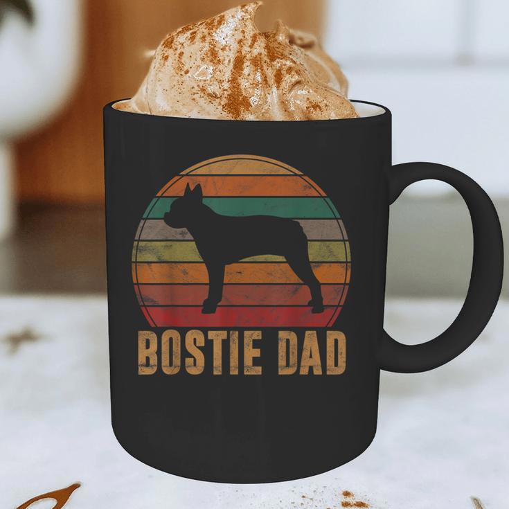 Retro Boston Terrier Dad Dog Owner Pet Bostie Father Graphic Print Coffee Mug, novelty gifts, funny gifts